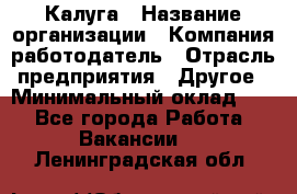 Калуга › Название организации ­ Компания-работодатель › Отрасль предприятия ­ Другое › Минимальный оклад ­ 1 - Все города Работа » Вакансии   . Ленинградская обл.